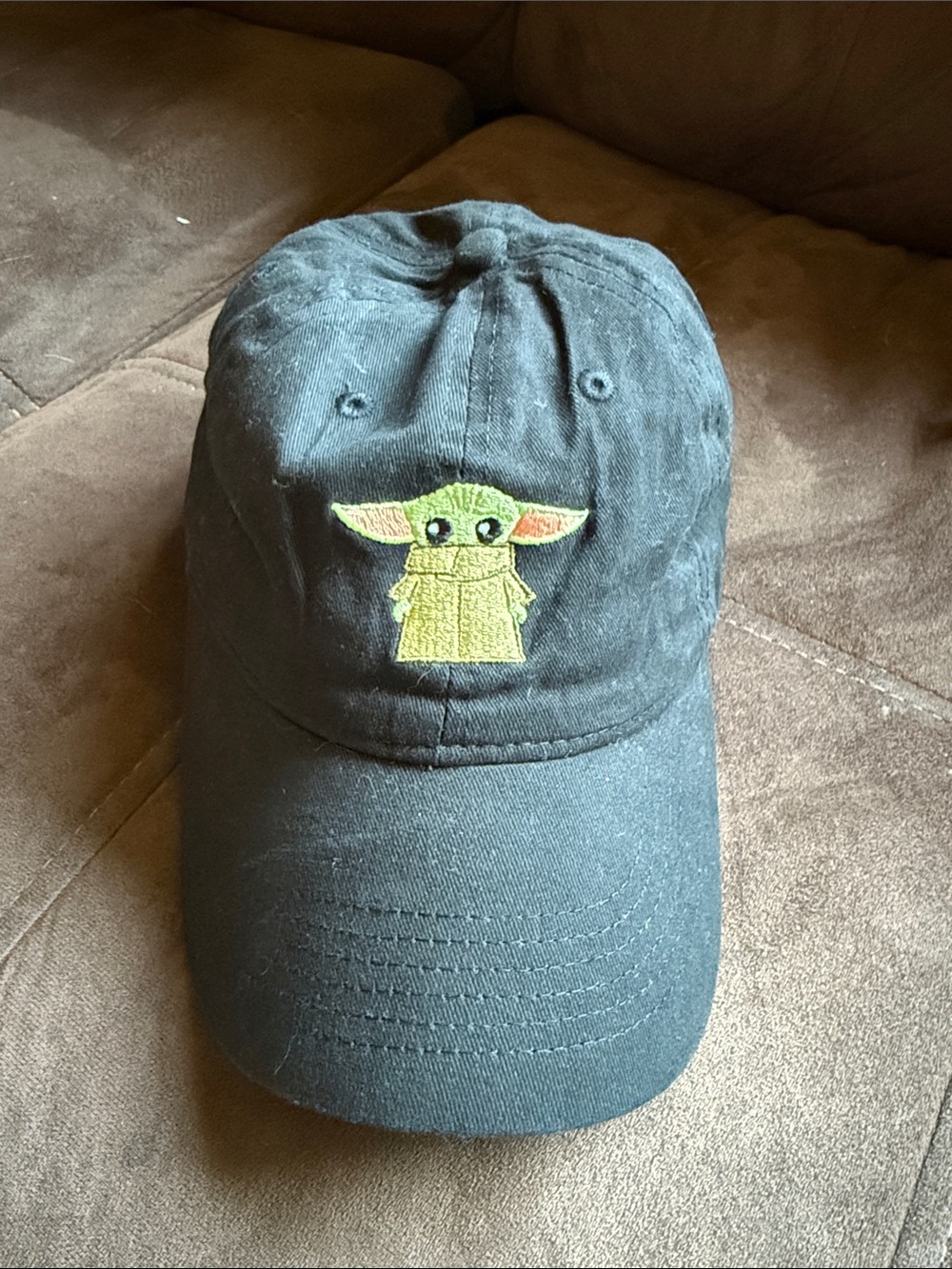 Black Baby Yoda Embroidered Baseball Cap